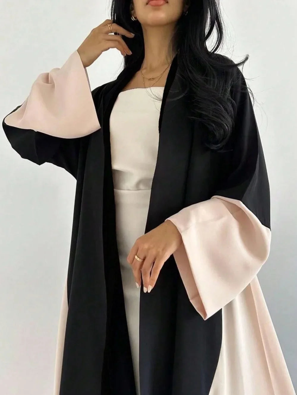 Middle-East Ethnic Clothing Loose Open Front Abaya Muslim Women Abayas Casual Kaftans Islamic Full Sleeve Maxi Dresses Jilbabs.
