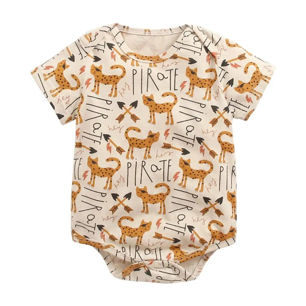 Sanlutoz Kurzarm Baby Jungen Mädchen Sommer Bodys Baumwolle Kleinkinder Kleidung Onesies Niedlichen Cartoon Druck
