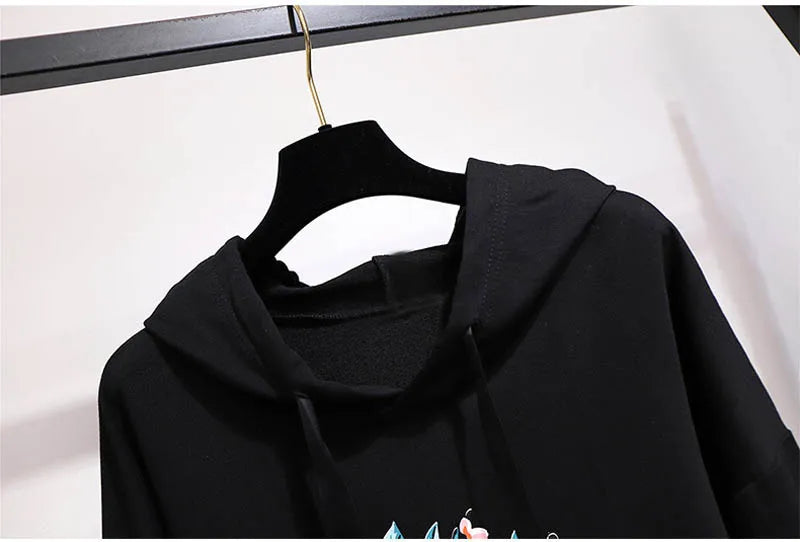 150Kg Plus Größe frauen Frühling Herbst Mit Kapuze Gedruckt Sweatshirt Büste 155cm 6XL 7XL 8XL 9XL 10XL Lange-ärmeln Top Schwarz Weiß.