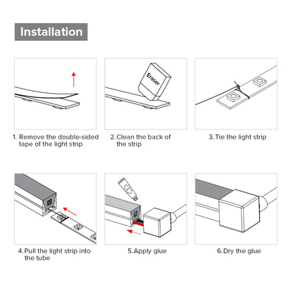 WS2812B WS2811 Neon Sign Tube SK6812 RGBW LED Strip Light Silica Gel 1m 2m 3m 4m 5m Flexible Neon Soft Lights Tube for Outdoors.