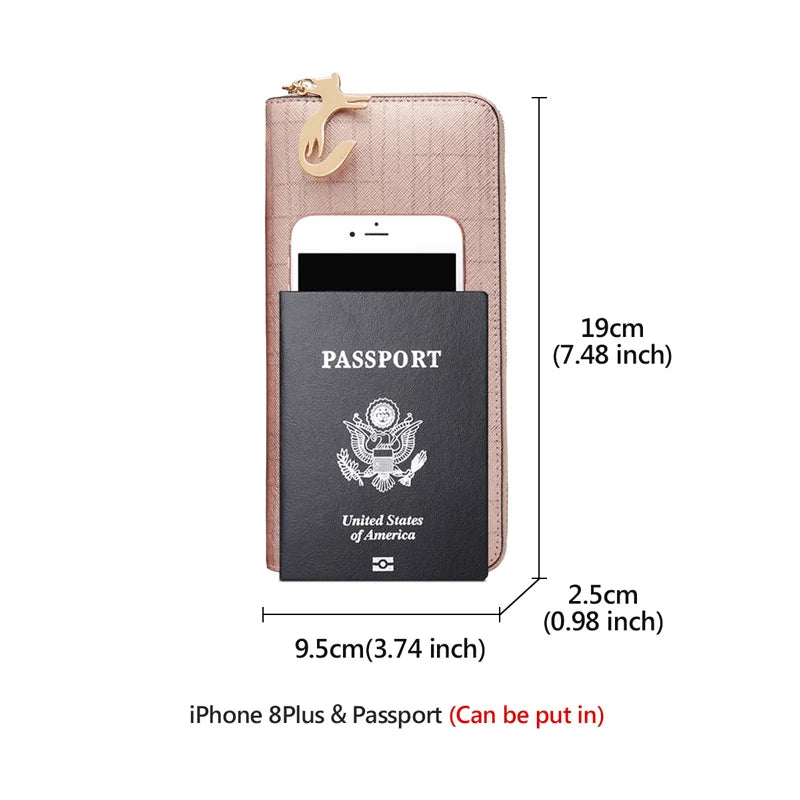 FOXER Women Split Leather Wallet Bifold Clutch Bag with Wristlet Fashion Card Holder Coin Purse Cellphone Bag Female Money Bag.