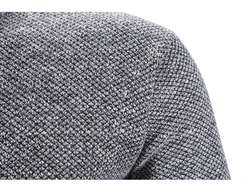 Winter Men's Fleece Thicker Sweater Half Zipper Turtleneck Warm Pullover Quality Male Slim Knitted Wool Sweaters for Spring.