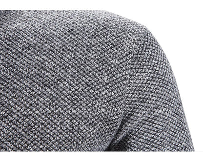 Winter Men's Fleece Thicker Sweater Half Zipper Turtleneck Warm Pullover Quality Male Slim Knitted Wool Sweaters for Spring.