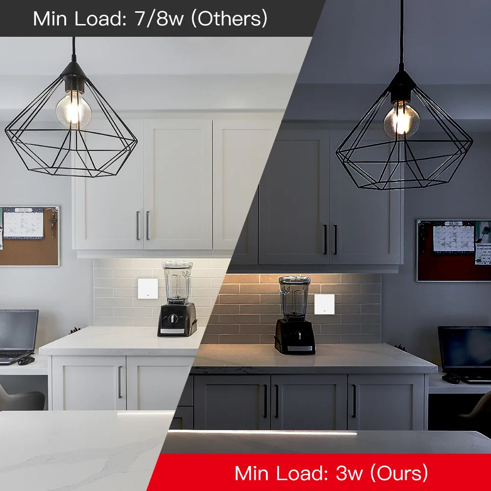 MOES Smart Lichtschalter Tuya ZigBee Kein Neutralleiter Kein Kondensator erforderlich Smart Life 2/3-Wege Funktioniert mit Alexa Google Home 2mqtt.