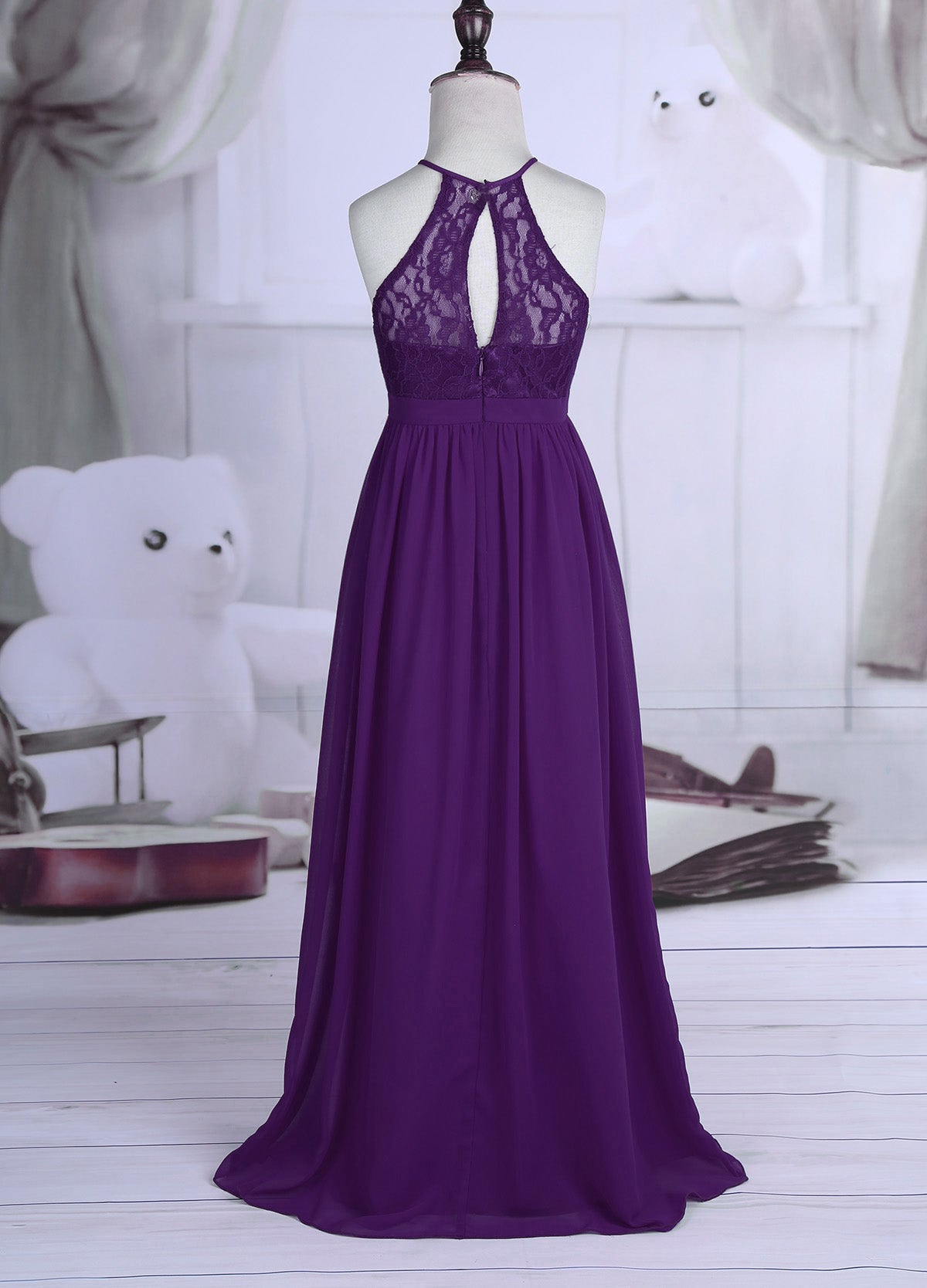 Sommer Mode Blume Mädchen Kleid Hochzeit Geburtstag Party Kinder Lange Kleid Vestido Elegante Halter Neck Floral Spitze Prinzessin Kleid