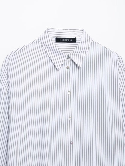 Women 2025 Spring New Chic Fashion Loose Striped Shirt Vintage Long Sleeve Casual Female Shirts Blusas Chic Tops.