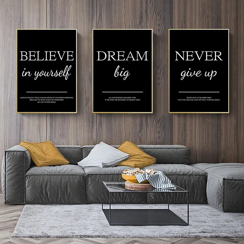 Modern Simple Inspirational Quotes Canvas Art Painting Prints Nordic Wall Decorative Posters for Living Room Office Home Decor.