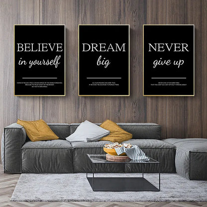 Modern Simple Inspirational Quotes Canvas Art Painting Prints Nordic Wall Decorative Posters for Living Room Office Home Decor.