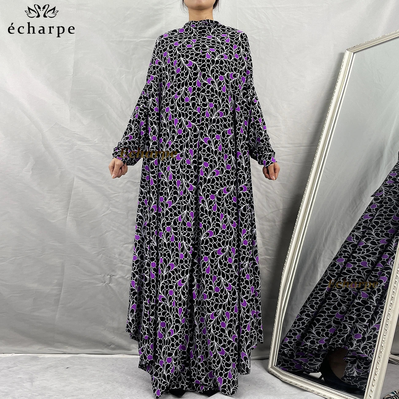 1 Pieces Muslim Hijabs Dress Women's Prayer Garment Dubai Abaya Arab Jibab Islam Flowers Djellaba Femmel Khimar Caftan Clothes