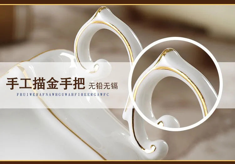 Bone China Coffee Set Europe Porcelain Tea Set Simple Ceramic Pot Creamer Sugar Bowl Teatime Teapot Coffee Cup Mug Coffeeware.