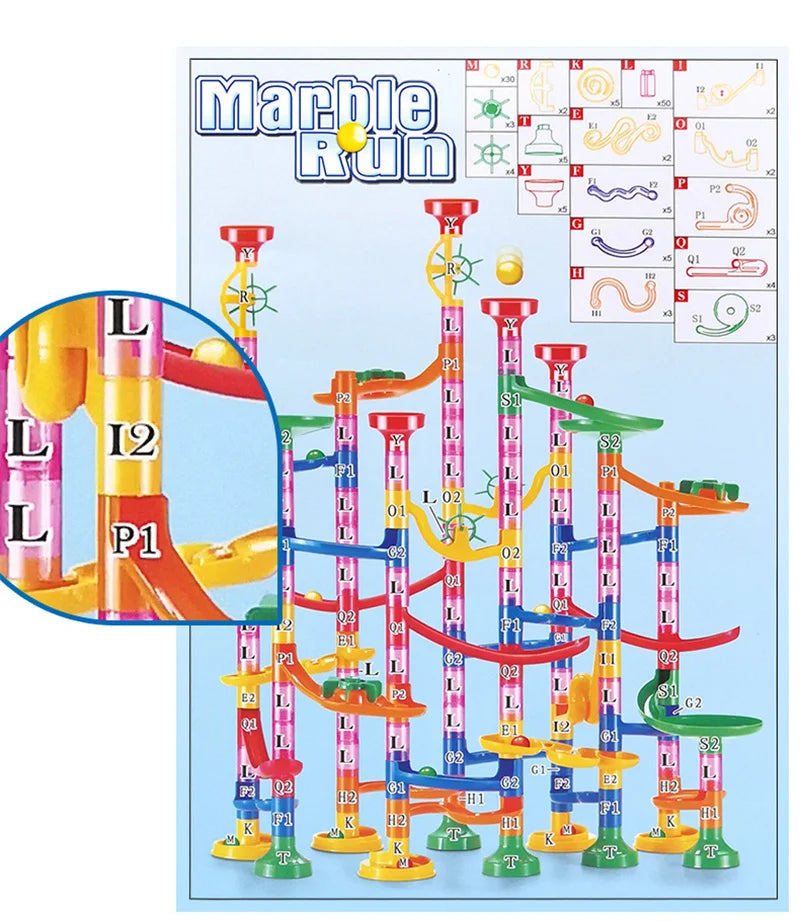29-142PCS Marble Run Building Blocks Marbles Slide Toys For Children DIY Creativity Constructor Educational Toys Children Gift.
