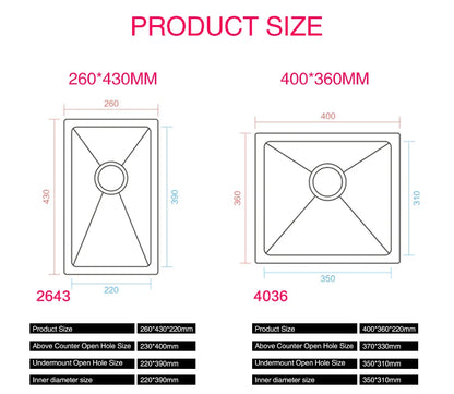 Rose Gold Kitchen Sink Nanometer Technology Gold 4mm thickness 304 Stainless Steel Manual Sink Single Bar Counter Kitchen Sink