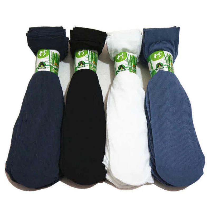10Pairs Bamboo Men Ice Silk Socks Summer Spring Sports Socks Sweat Absorption Deodorant Thin Stripe Breathable Silk Long Sock.