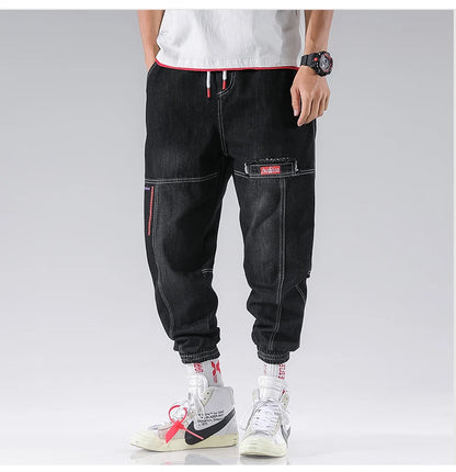 2025 New Streetwear Hip Hop Cargo Pants Men's Jeans Elastic Harun Joggers In Autumn and Spring Men ClothIng.