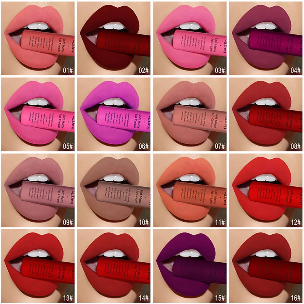 Matte Liquid Lipstick Waterproof Long Lasting Velvet Lip Gloss Tint Tube Matte Nude Pigment Red Black Makeup Cosmetics Lipsticks.