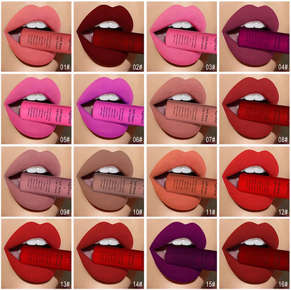 Matte Liquid Lipstick Waterproof Long Lasting Velvet Lip Gloss Tint Tube Matte Nude Pigment Red Black Makeup Cosmetics Lipsticks.