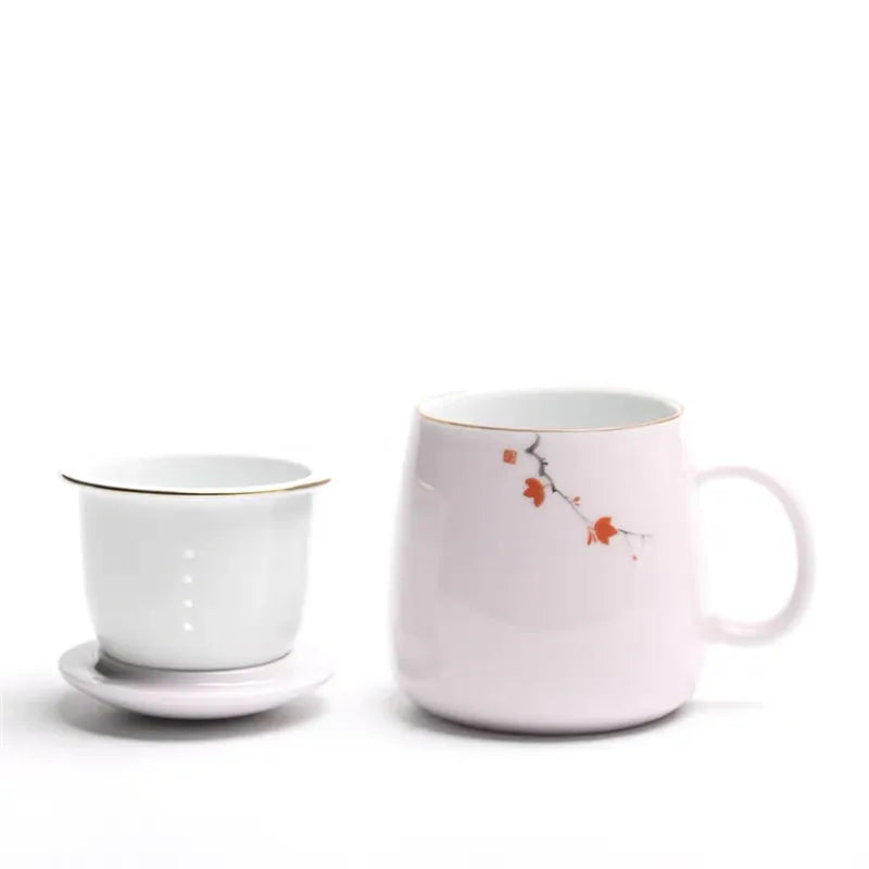 Ceramic Filter Teacup Simple Large Capacity Couple Drinkware Household Coffee Mug with Lid Porcelain Office Tea Separation Cup