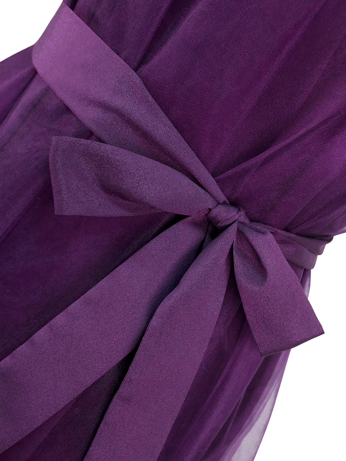 AM040201 African Plus Size Single Shoulder Sleeveless High Waist Skirt Light Mature Elegant Mesh Dress Purple Midi Dress.