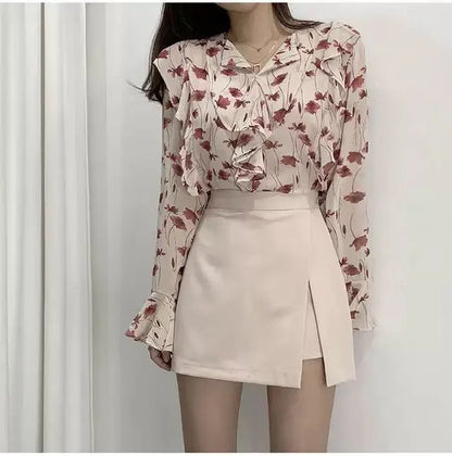 Mini Skirts Women Irregular Solid Side-slit Stretchy Korean Style Trendy Chic OL High Waist Female Bottom Popular Spring Autumn