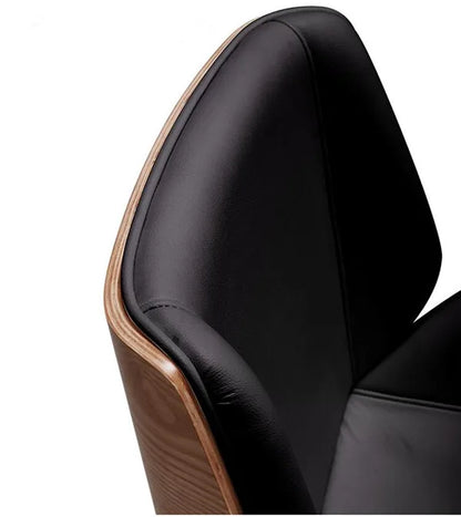 Verstellbarer Schreibtisch aus der Mitte des Jahrhunderts, Chefdrehstuhl, Heimbüro, Möbel, moderner Computer-Arbeitsstuhl, Bugholz-Ledersessel