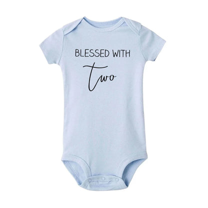 Gebet für einen gesegneten Zwei Zwillinge Baby Body Neugeborenes Baby Kurzarm Kleidung Ropa Kleinkind Mädchen Outfits Zwillinge Geschenk.