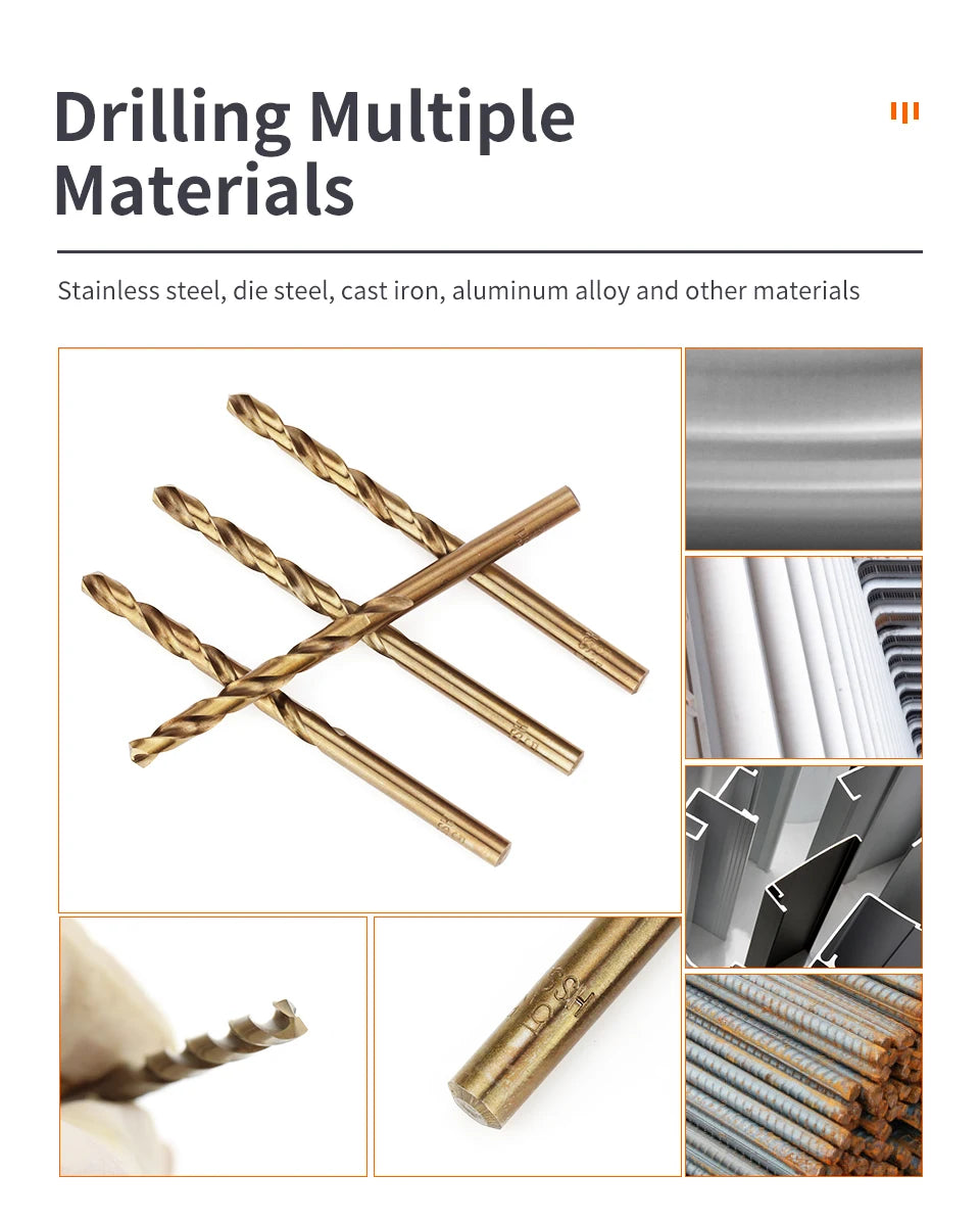 Kobalt High Speed Steel Spiralbohrer M35 Edelstahl Werkzeugset Bohrer Zubehör zum Bohren von Metall und Edelstahl