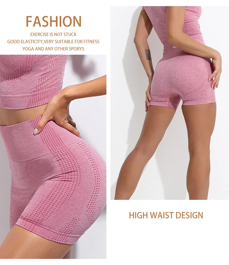 Women Vital Seamless Yoga Fitness Clothing Set High Waist Gym Leggings Crop Tops Sports Tracksuit Plush Up Sports Outfits