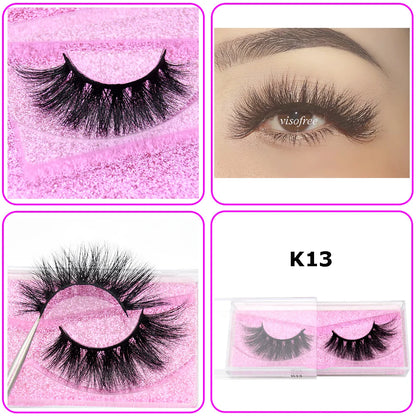 Mink Eyelashes Hand Made Crisscross False Eyelashes Cruelty Free Dramatic 3D Mink Lashes Long Lasting Faux Cils for Makeup Tools.