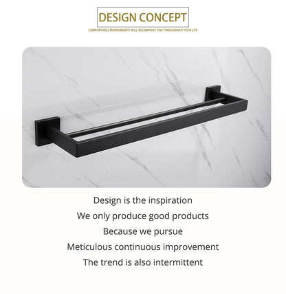 Mattschwarz Badezimmer Hardware Set Kit Zubehör Wandregal Handtuchhalter Rack Schiene Robe Aufhänger Toilettenbürste Rollenpapierhalter Schüssel