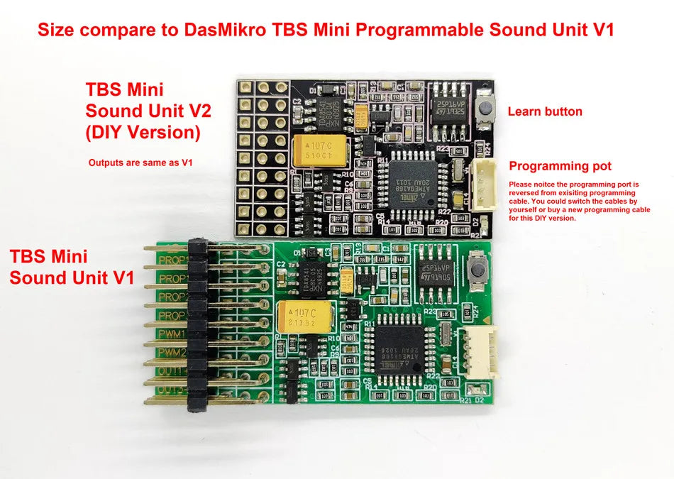 DasMikro Mini TBS Programmable Sound Light Control V2 And USB Unit 3.5 -12V Input For DIY RC Truck Parts.