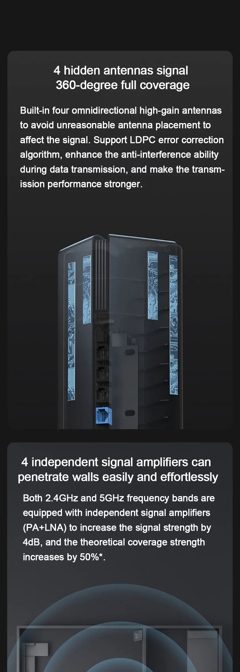 Xiaomi Router AX3000 Mesh Wifi6 2.4G 5.0 GHz Full Gigabit 5G WiFi Repeater 4 Antennas Network Extender Mesh Routers.