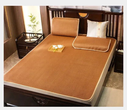 WOSTAR Summer bamboo rattan cooling mattress cool ice sleeping mat single double bed family cold sheet protection pad king size.