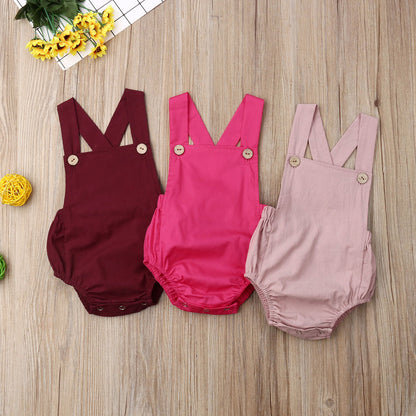 0-3y Baby Sommerkleid ung Neugeborene Baby Boy Mädchen Baumwolle Bodysuit gestreift solide lässige Overall Outfits Sonnen anzug.