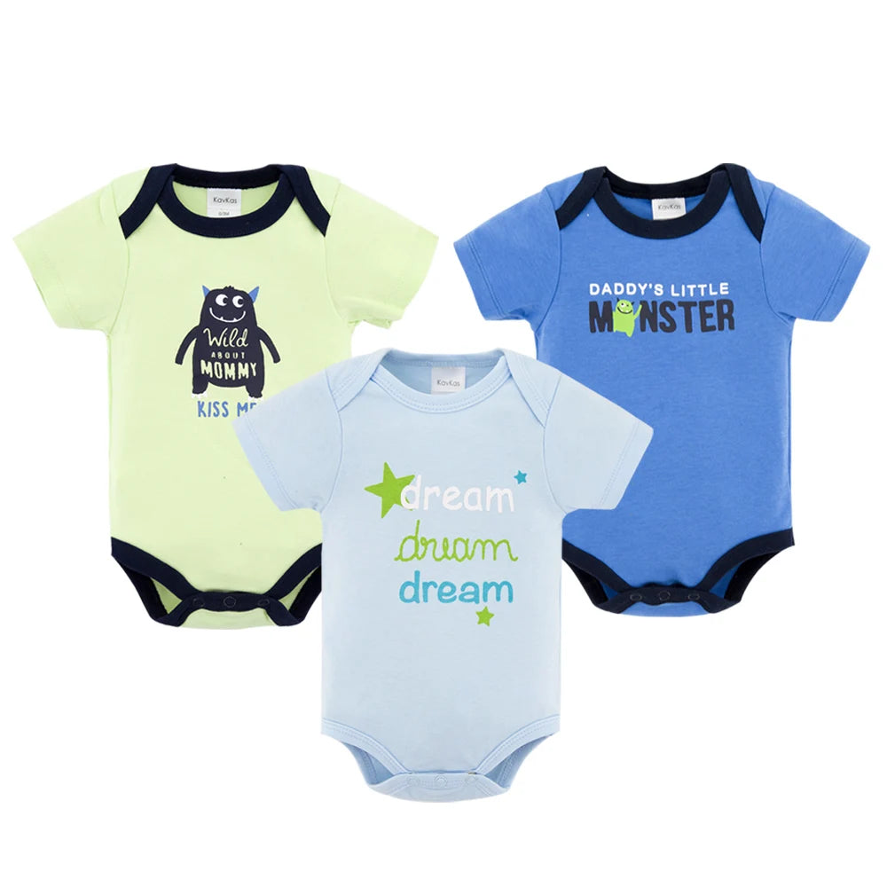 3 teile/los Baby Jungen Body Mode Körper Anzüge Kurzarm Neugeborenen Overalls Cartoon Kinder Baby Mädchen Strampler Kleidung Боди