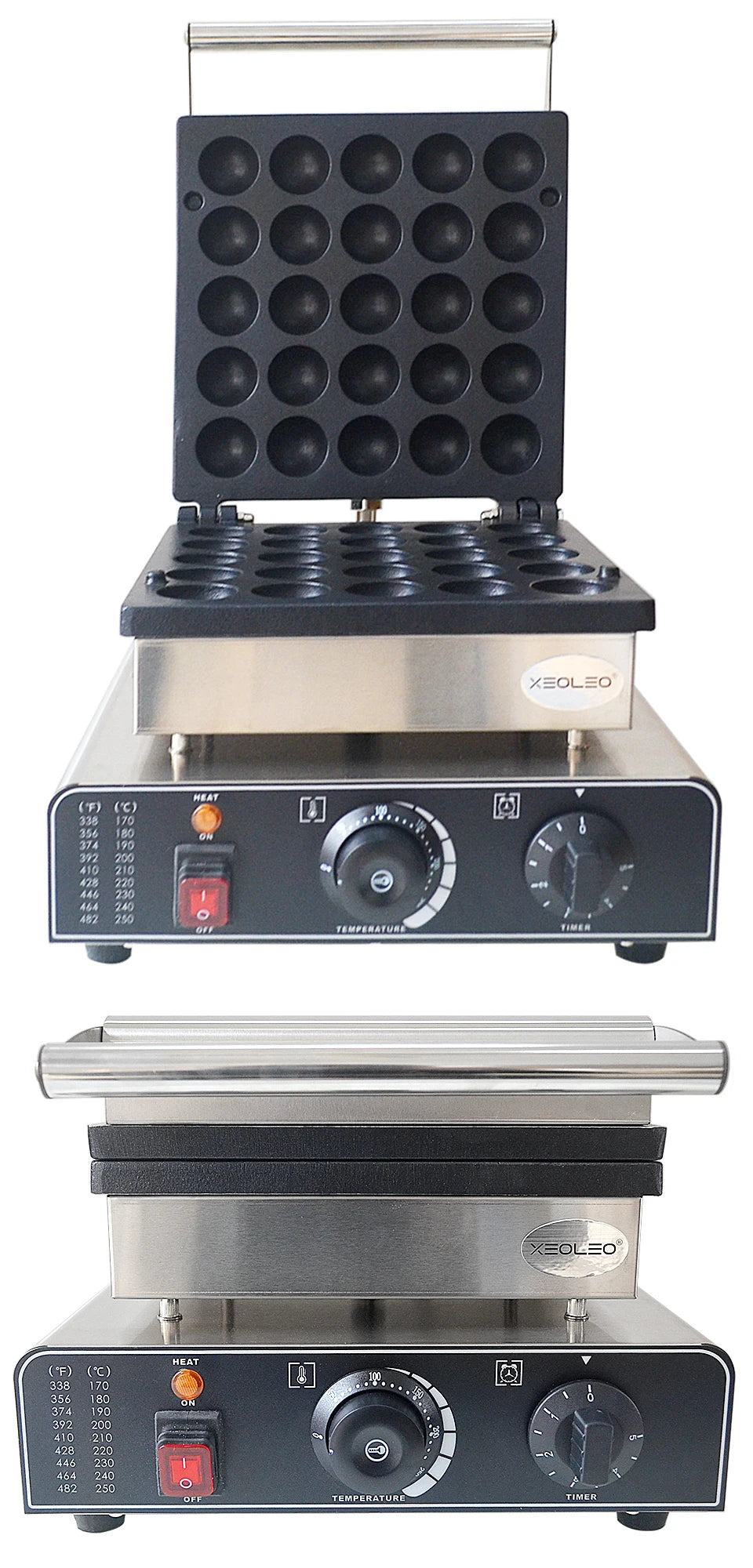 XEOLEO Electric Waffle Maker 850W Round Ball Waffle Machine 4cm Waffle Making Machines Non-stick takoyaki maker.