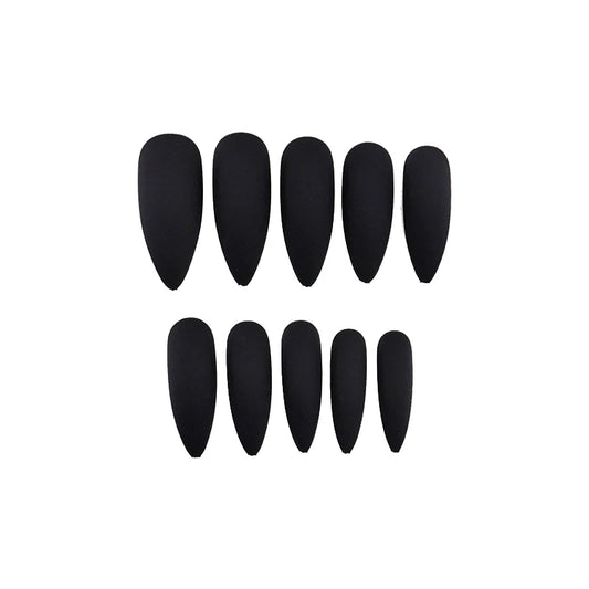 Long Matte Nails Beauty Nails Cute Stiletto Nails Long Pointy 100pcs/Box  Matte Black Stiletto Nails - Full Set  Edgy Black N.
