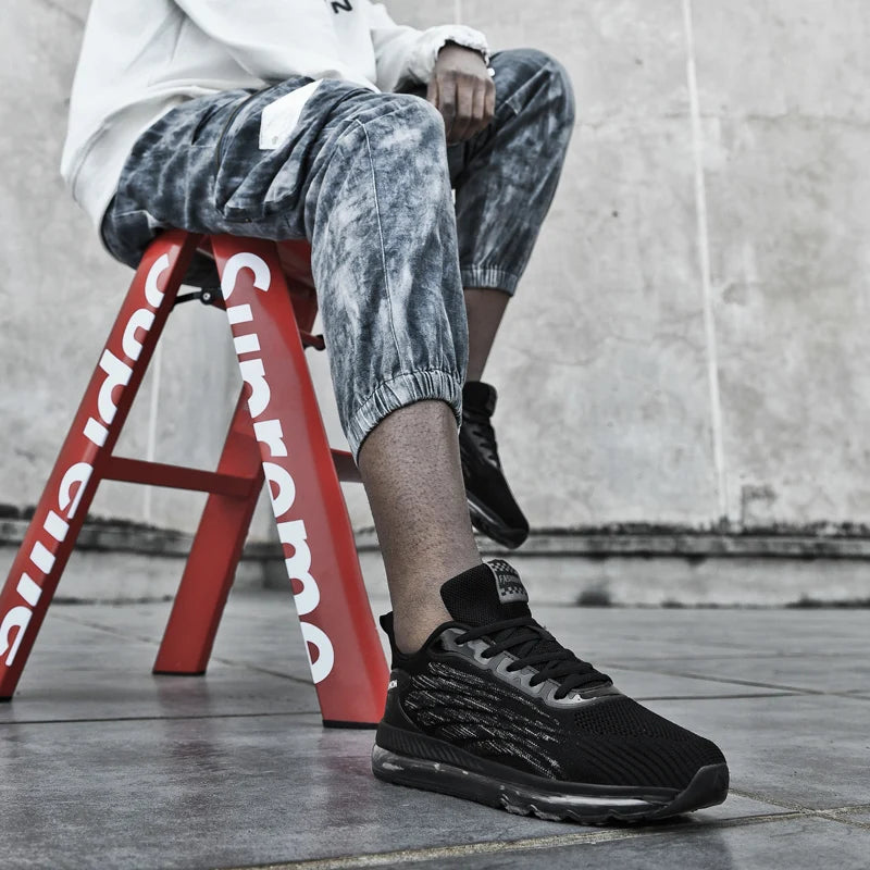 Comfortable Men Shoes Sneakers Male Mens Casual Tenis Black Comfortable Sports Shoes Big Size Air Cushion Walk Shoes.