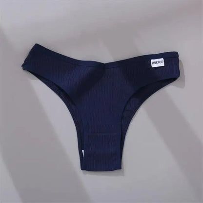 FINETOO 3/5Pcs Cotton Brazilian Panties Women's Panties Sexy V Waist T-Back Underwear Female Soft Underpants Lady Bikini Lingeri.
