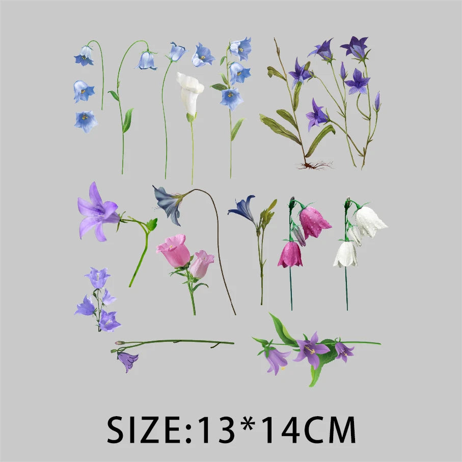 Cartoon Pflanze Blumen Aufkleber Wärmeübertragung PVC Patch Hitzeempfindliche Patches Bügelaufkleber auf Kleidung DIY Applikationen.