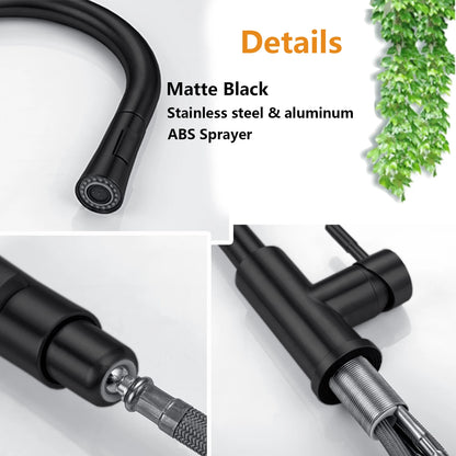 Kitchen Faucet Pull Out Brushed Nickle Stainless Steel Black Kitchen Mixed Tap Kitchen Sink Tap