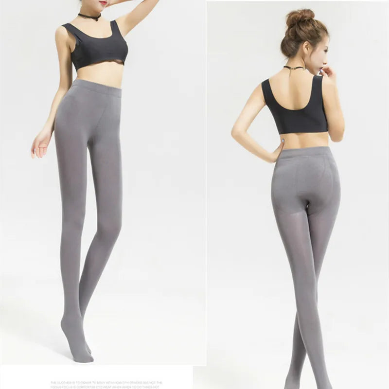 DOIAESKV Women Tights Plus Size 120D Autumn Winter Warm Pantyhose Crotchless High Waist Female Stretchy Slim Skinny Open Tights