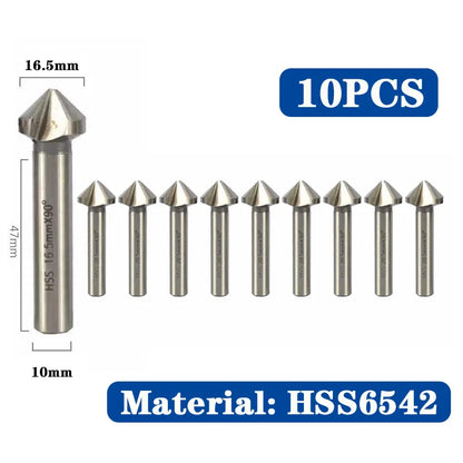 HSS Fasen Anfasen Cutter Schaftfräser Werkzeug Senker Bohrer Set Zu Holz Stell Fasen Cutter Power Tool 3 Flöte 90 grad