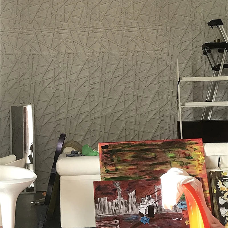 4pcs 50x50cm 3D wall panel Geometric lines 3D wall sticker wallpaper mural diamond design decor tile 3d mold 90's aesthetic room