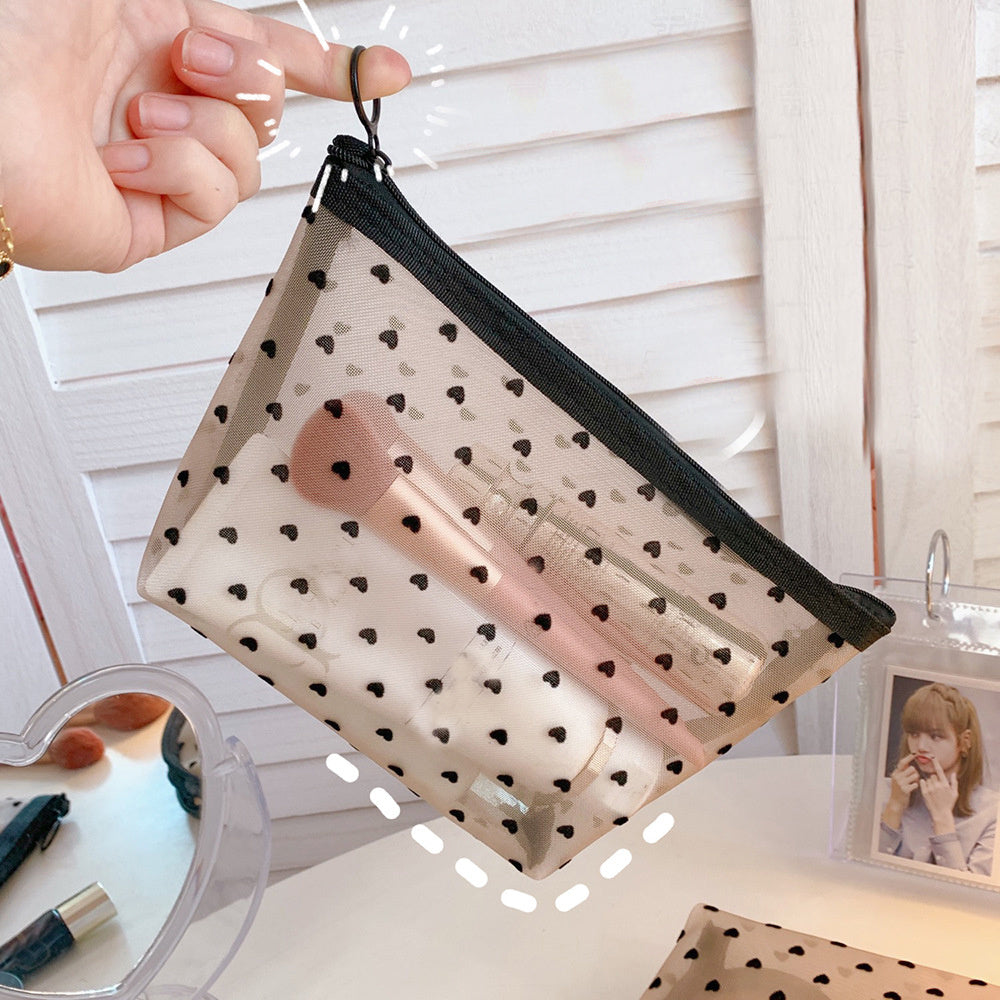 Women Mesh Cosmetic Bag Travel Storage Makeup Bag Organizer Female Make Up Pouch Portable Small Large Toiletry Beauty Case.