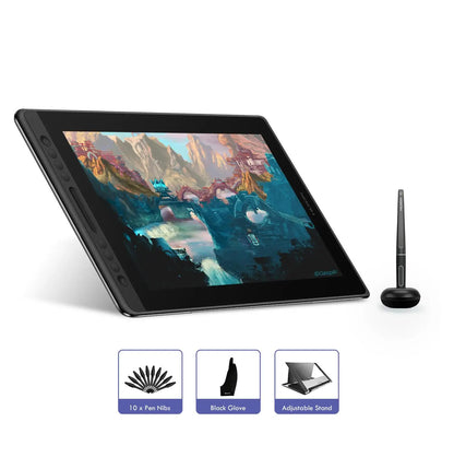 Huion Graphic Monitor Kamvas Pro 16 Drawing Tablet Screen 15.6 Inch Digital Tablets Draw Display with Battery-free Stylus Pen.