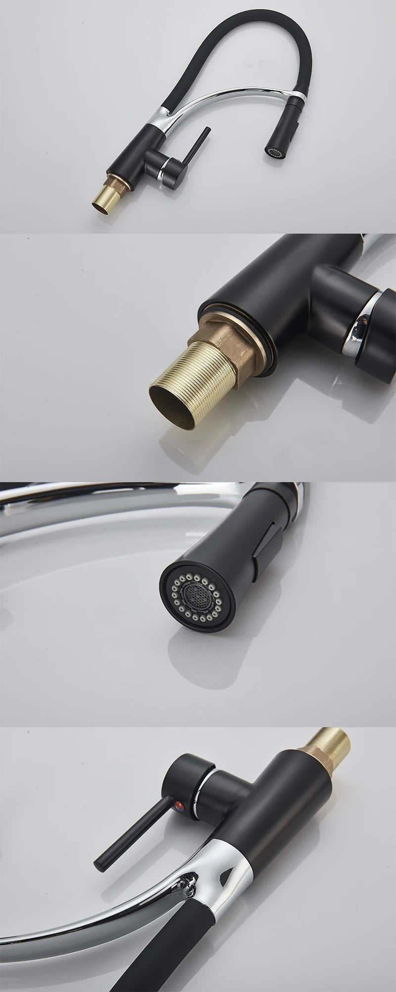 Kitchen Faucet Swivel Pull Down Black Hose Kitchen Sink Faucet Sink Tap Mounted Deck Bathroom Hot And Cold Water Mixer Crane