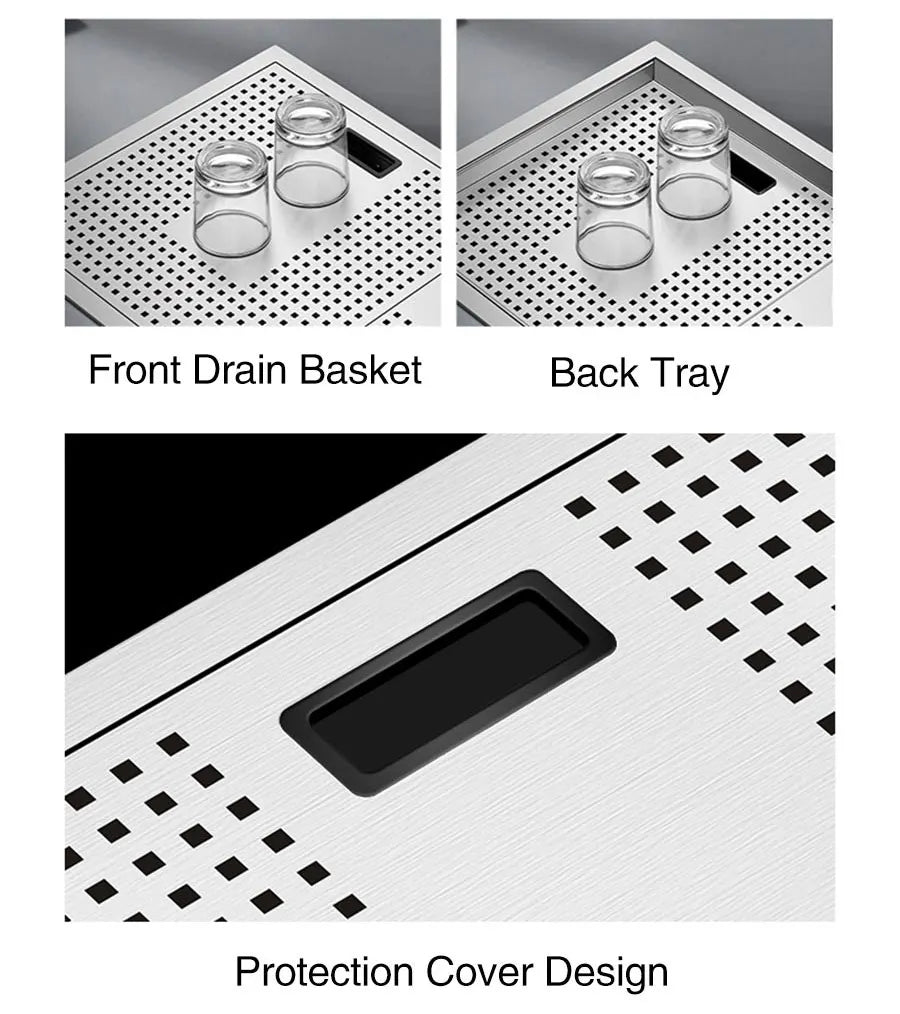 ASRAS Island Hidden kitchen Sink 304 Stainless Steel 4mm Thickness Handmade Brushed Sink High Pressure Cup Washer kitchen Sinks