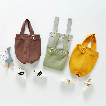 2022 Baby Strampler Sleeveless Herbst Kleinkind Mädchen Jungen Overall Gestrickte Solide Neugeborenen Kinder Kleidung Super Weiche Ein Stück Gesamt