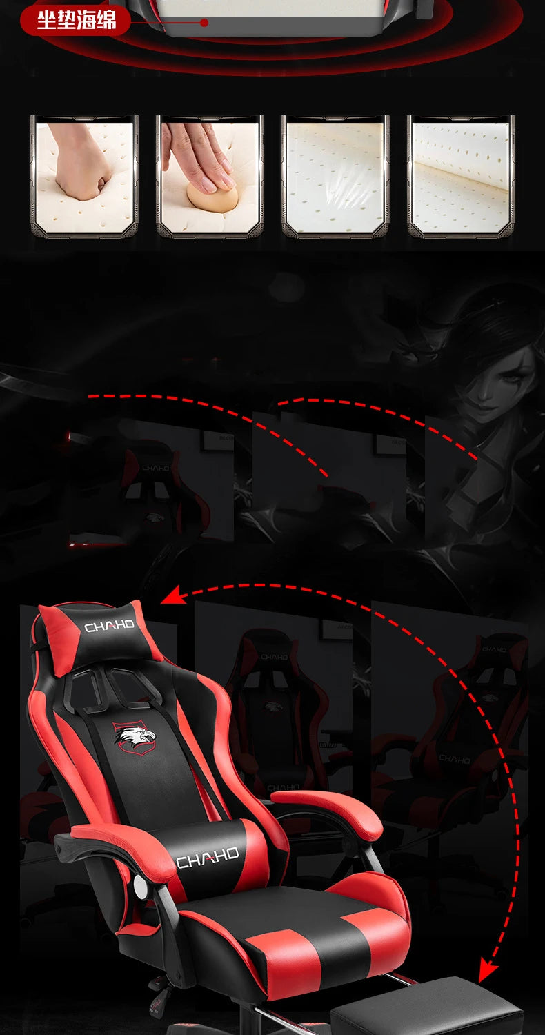 WCG Gaming Stuhl Computer Stuhl Hochwertiger Gaming Stuhl Leder Internet LOL Internet Cafe Racing Stuhl Bürostuhl Gamer Neu