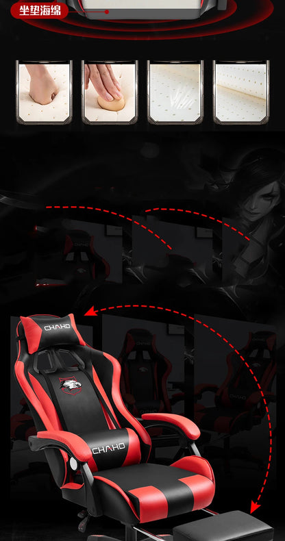 WCG Gaming Stuhl Computer Stuhl Hochwertiger Gaming Stuhl Leder Internet LOL Internet Cafe Racing Stuhl Bürostuhl Gamer Neu